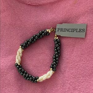 Black and White Hematite Bohemian Bracelet